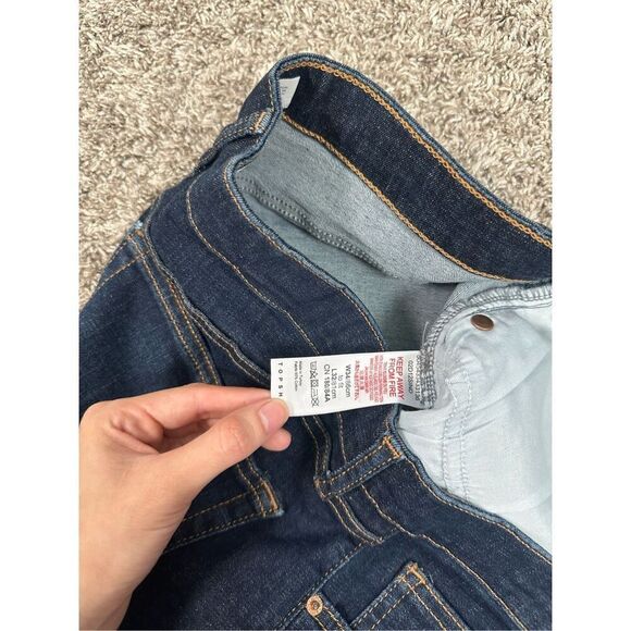 NWT TopShop Jamie Flare Jeans High Rise Dark Wash Indigo Women’s W34 L32 Stretch - Picture 10 of 11